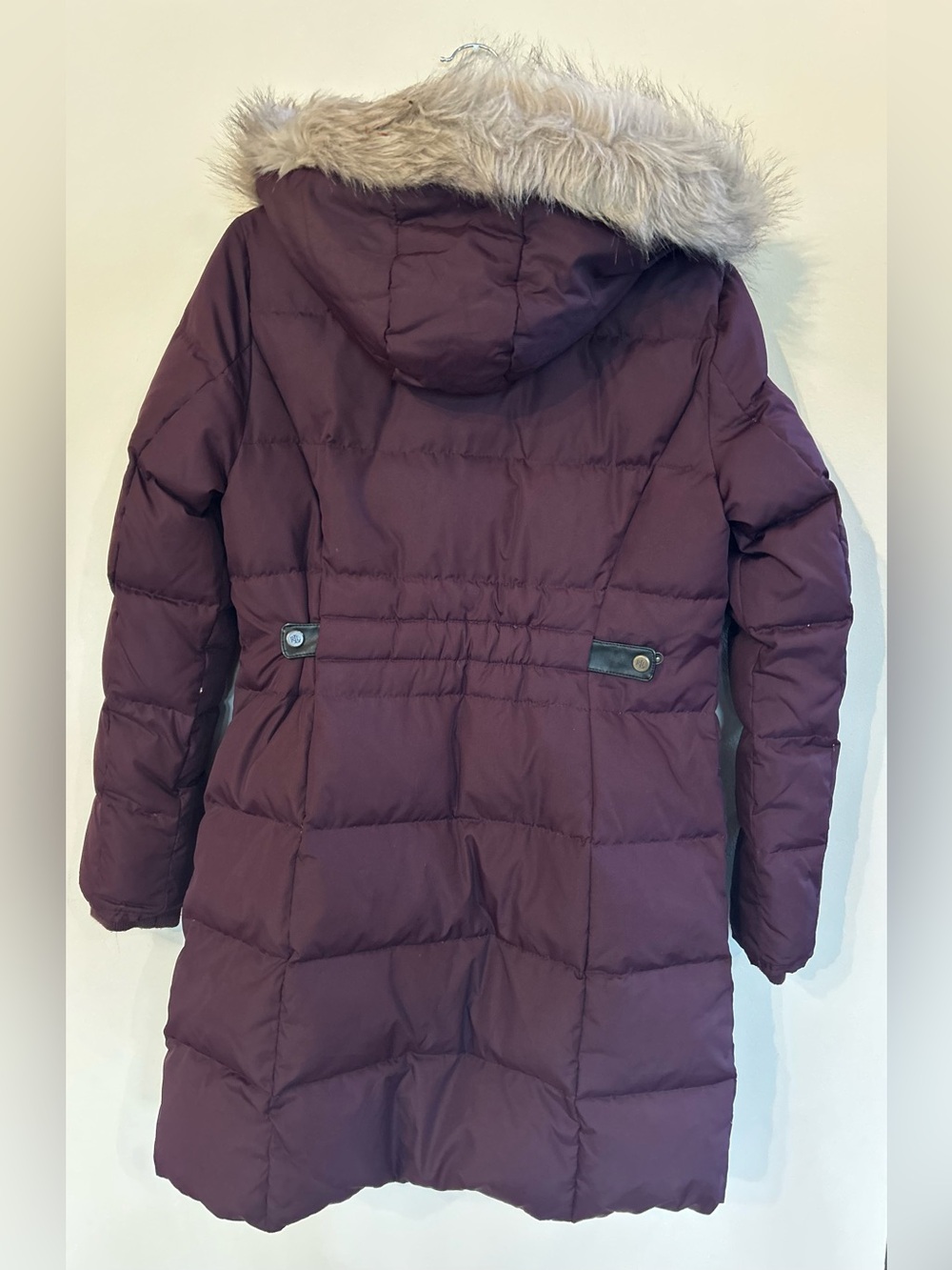 Ralph Lauren Women’s Down Fill Faux Fur Detachable Hood Purple Puff Jacket M - Picture 4 of 13